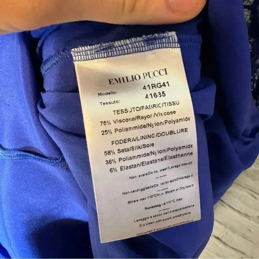 NWT Emilio Pucci Neiman Marcus Lace Dress Cobalt Blue Size 6 Retail $2860 - Picture 12 of 14